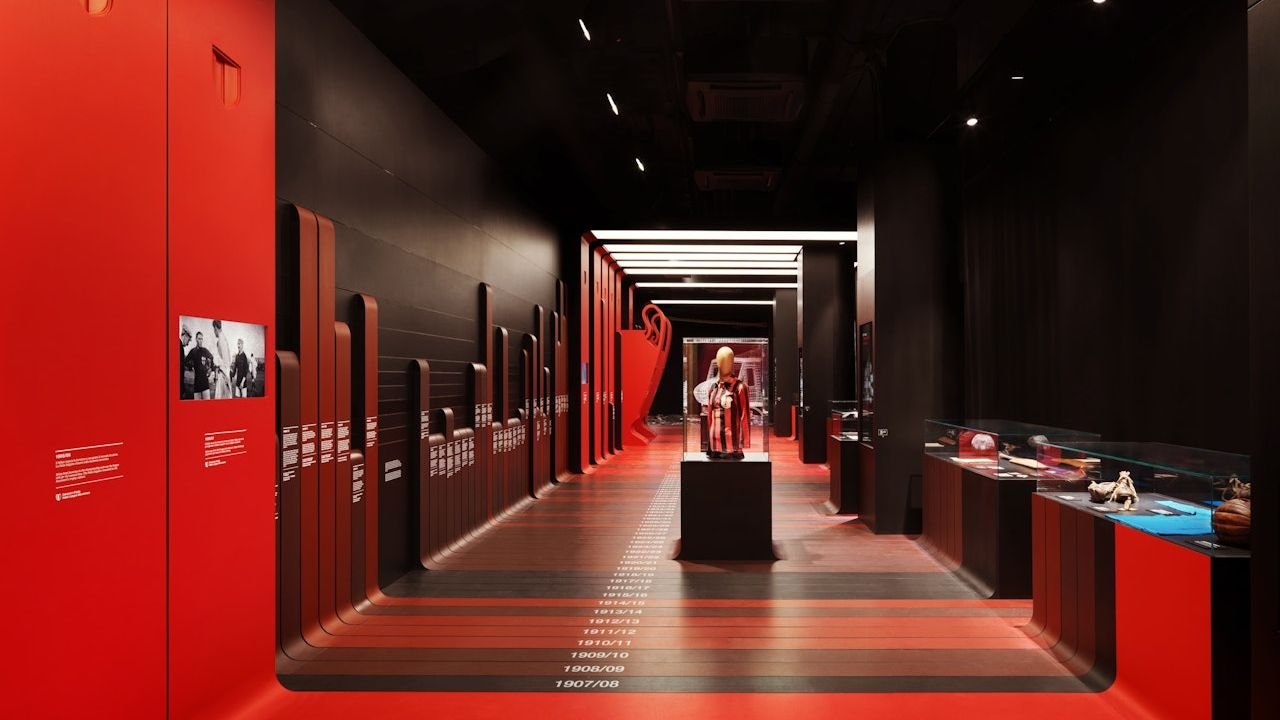 Official AC Milan merchandise inside the team store
