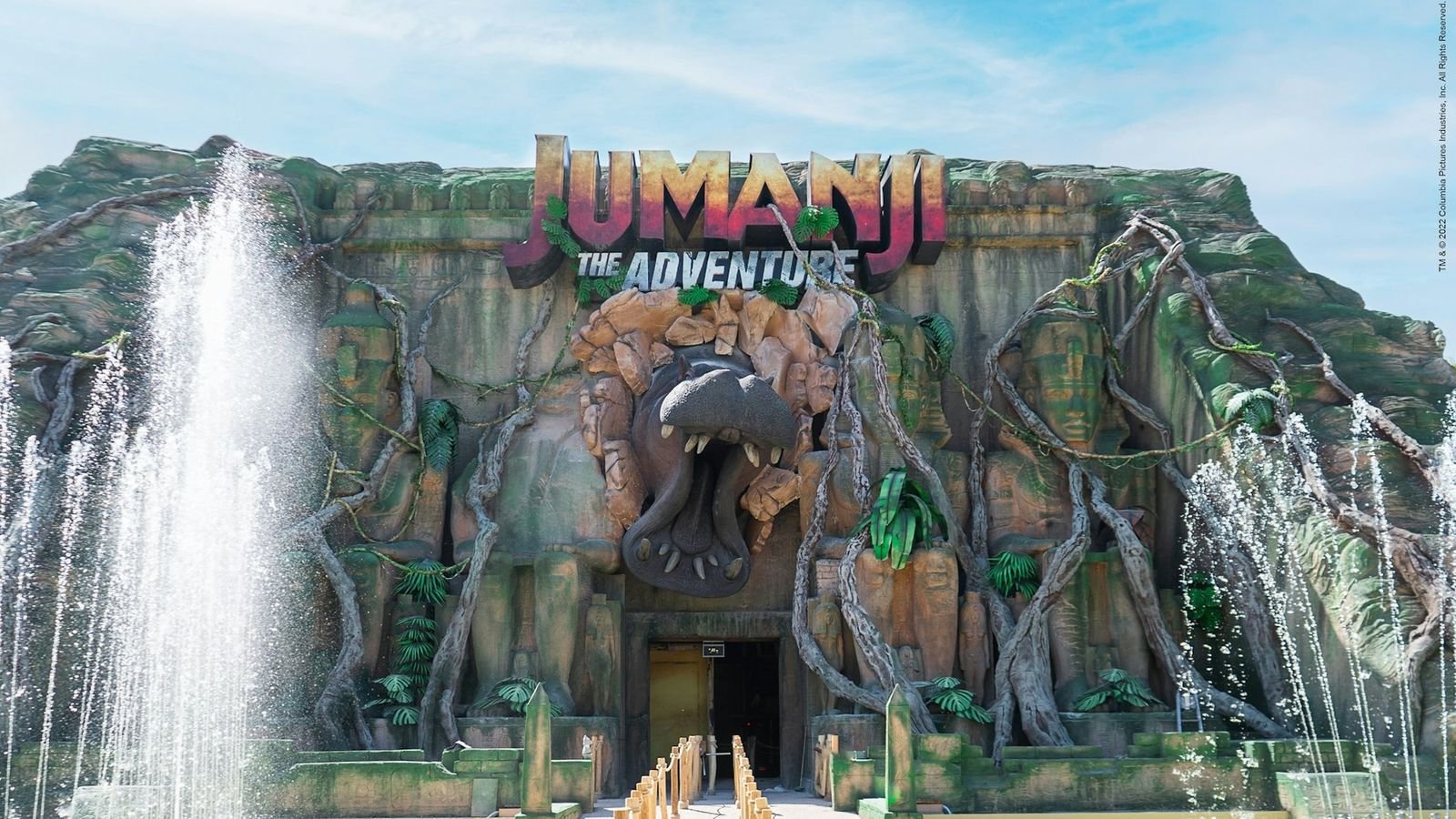 Themed entrance to Jumanji area at Gardaland