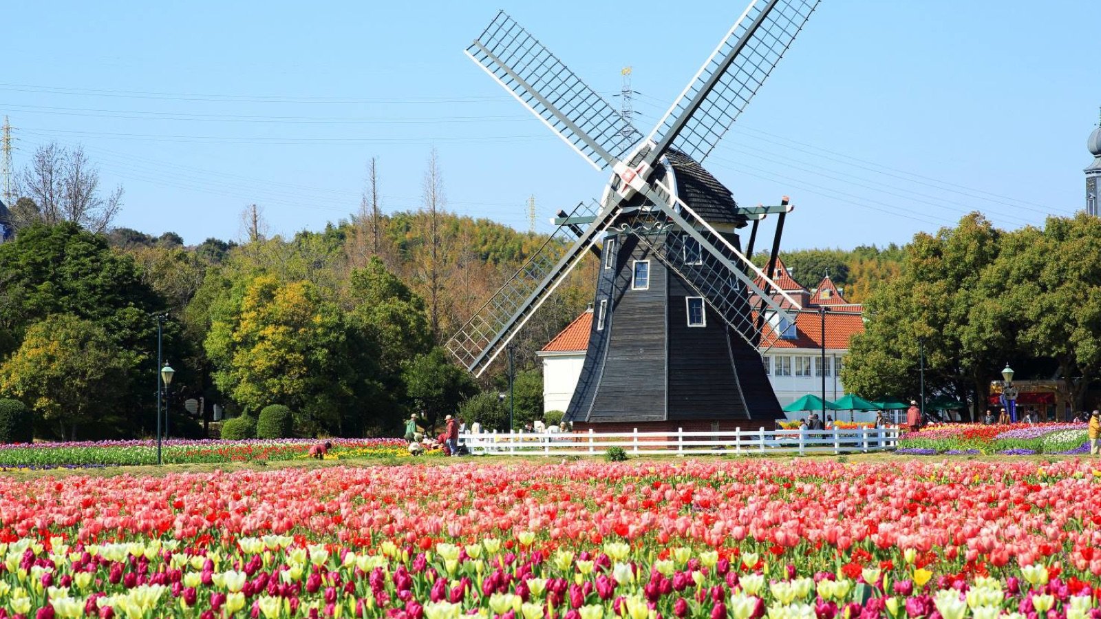 Seasonal flower gardens and greenery modelled after European royal grounds