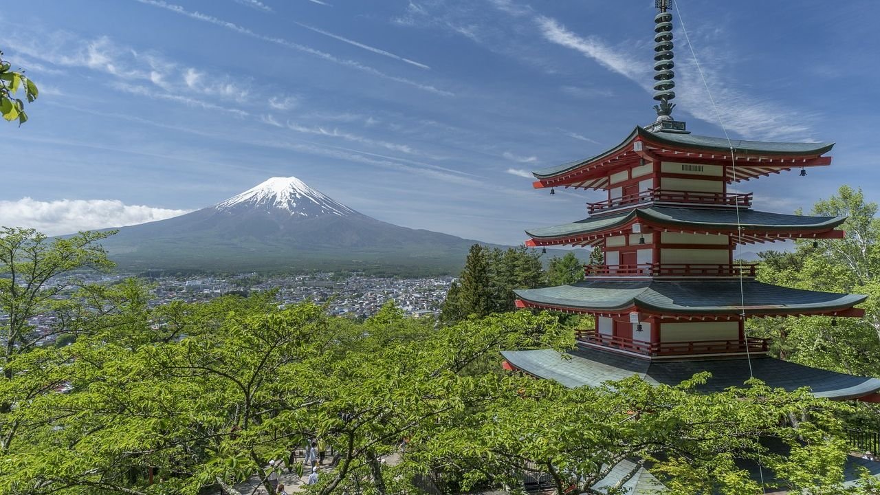 Filtered snowmelt pools at the base of Mount Fuji