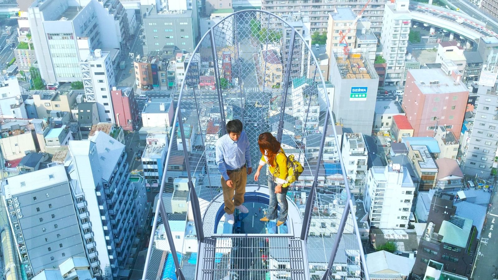 Tsutenkaku special outdoor observation deck at 94.5 meters