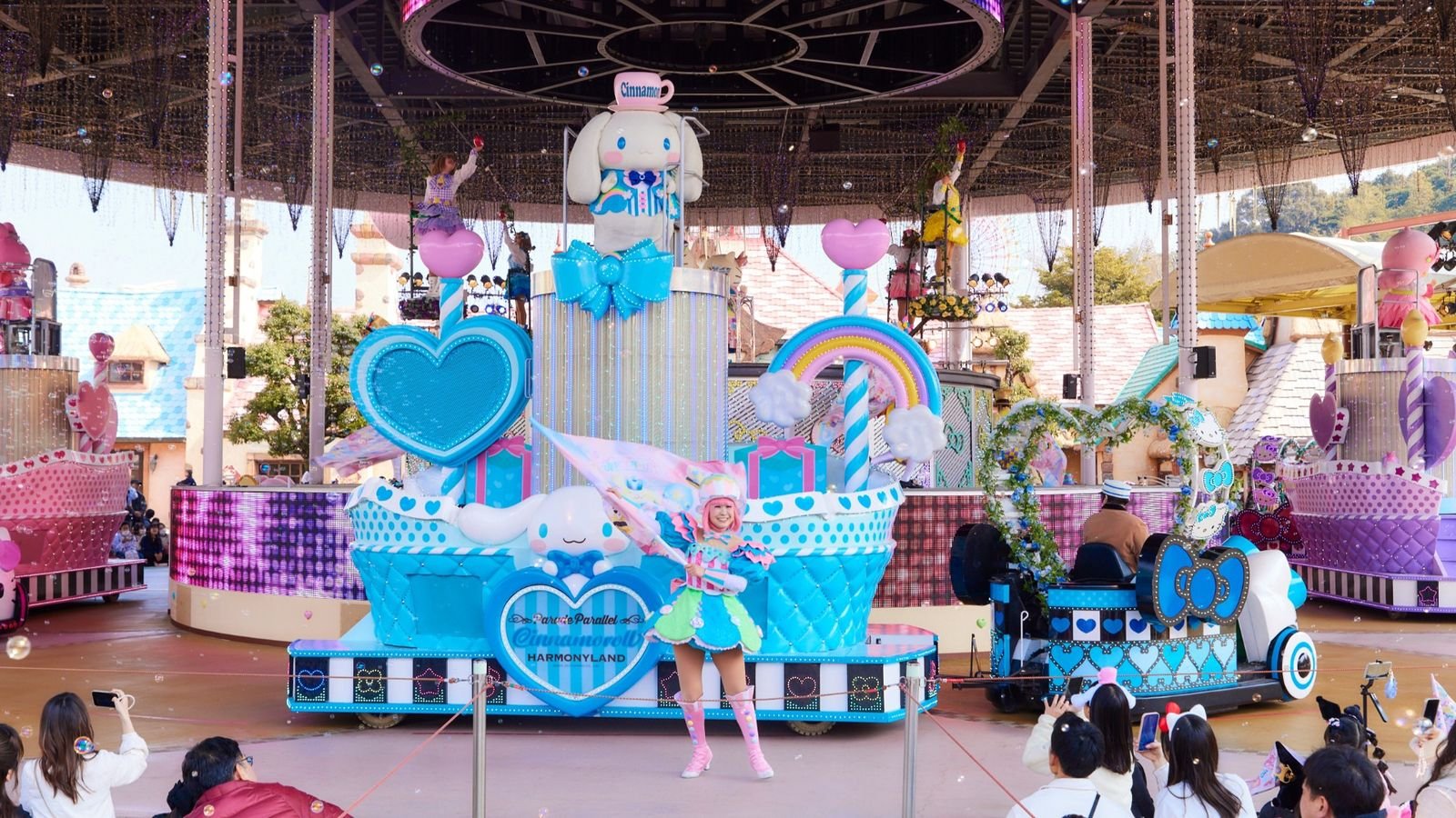 Outdoor rides and attractions at Harmonyland Kyushu