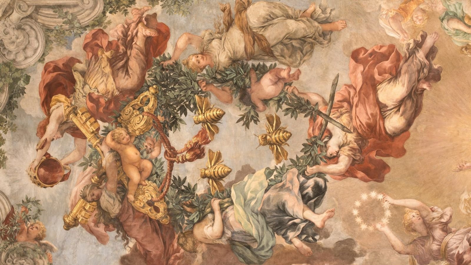 Baroque palace architecture and grand halls