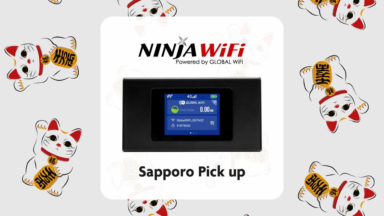 Sapporo 4G pocket WiFi router device with display screen