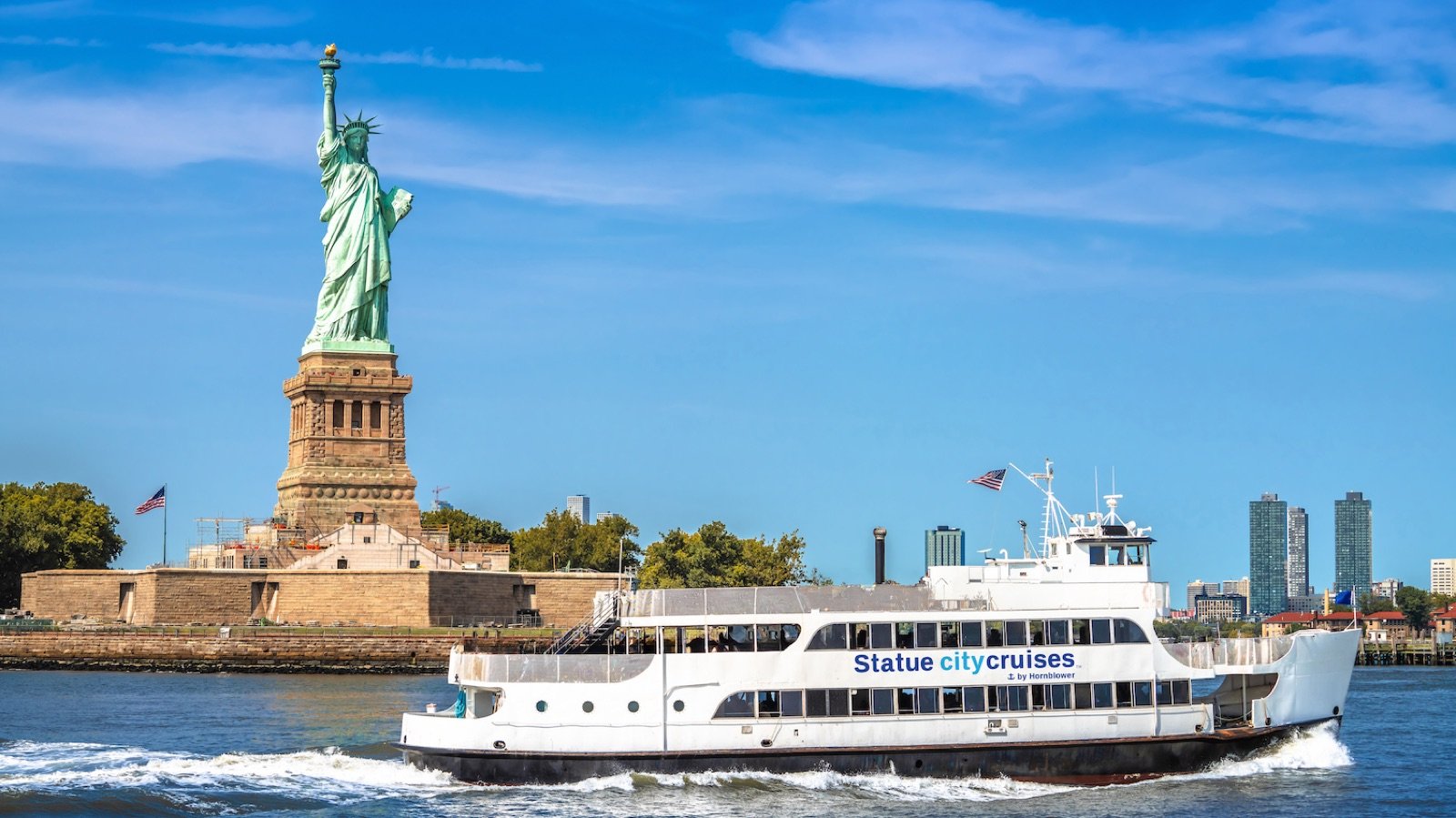 Statue of Liberty on Liberty Island viewed from the grounds