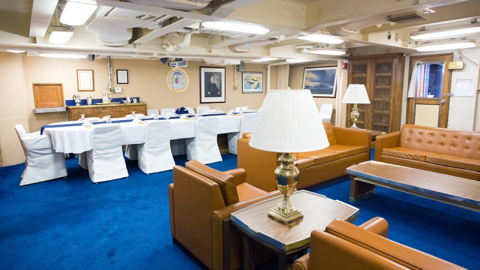 Educational exhibits inside the Battleship Missouri Memorial
