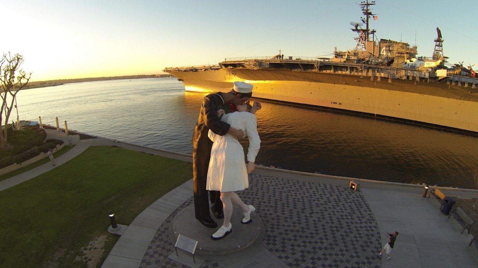 Self-guided audio tour device at USS Midway