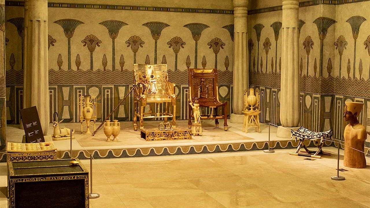 Exhibition displays documenting Howard Carter discovery of Tutankhamen tomb