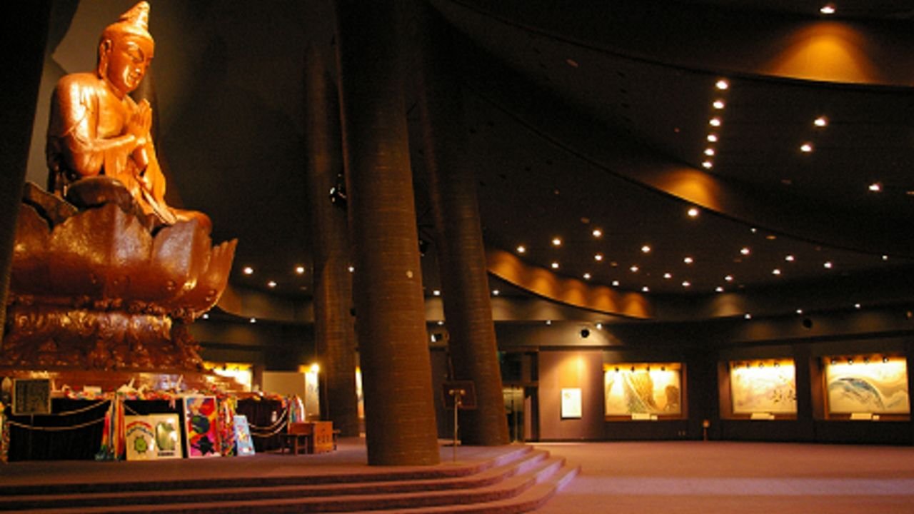 Exterior view of The Okinawa Peace Hall in Okinawa Japan