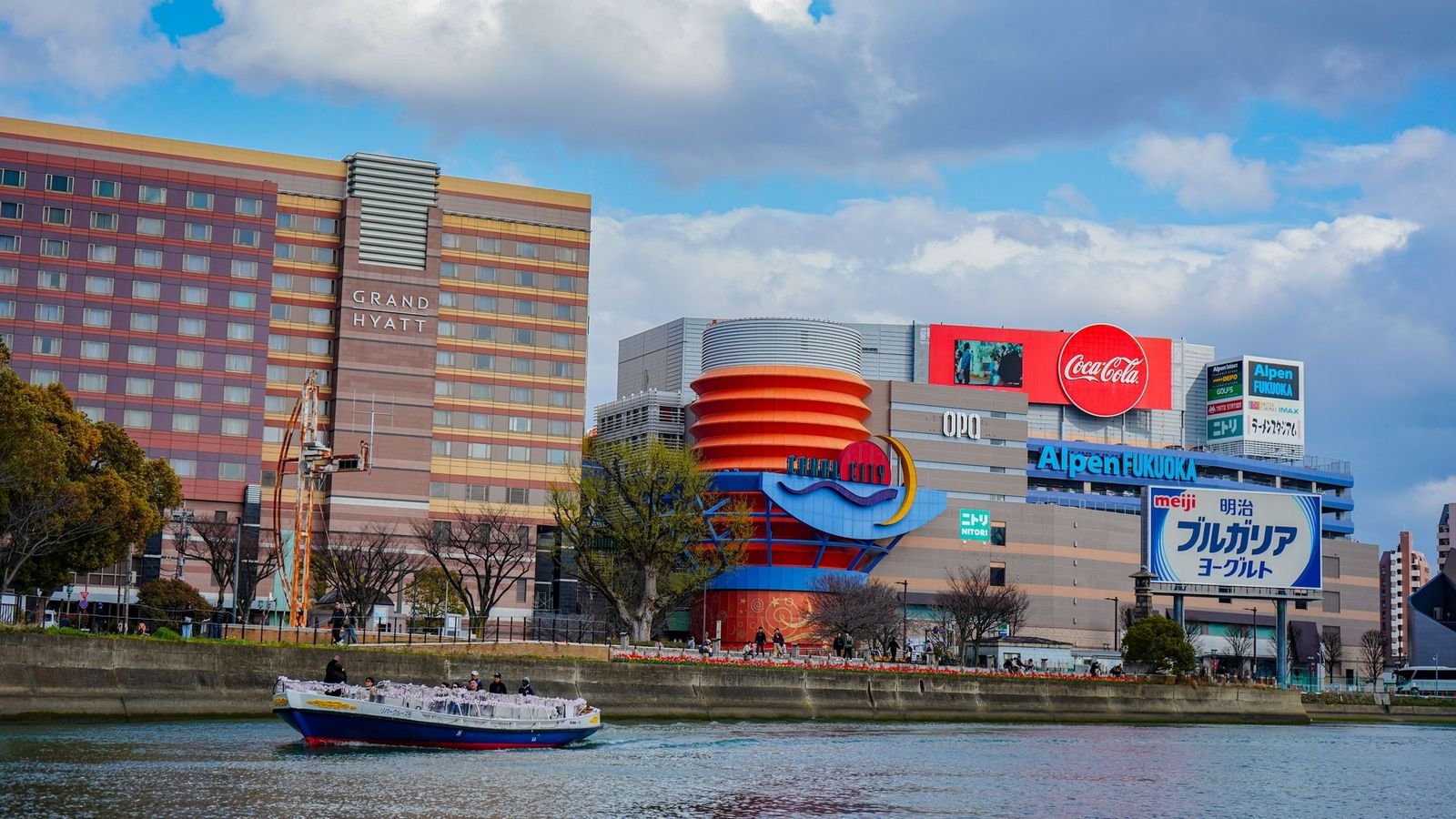 Traditional riverside food stalls along the Nakasu entertainment district
