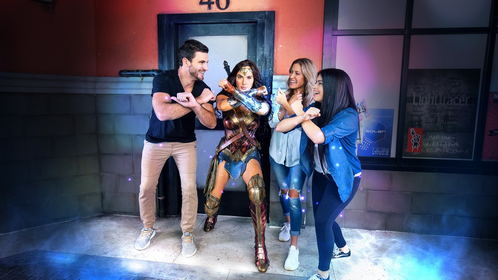 Serena Williams wax figure in tennis action
