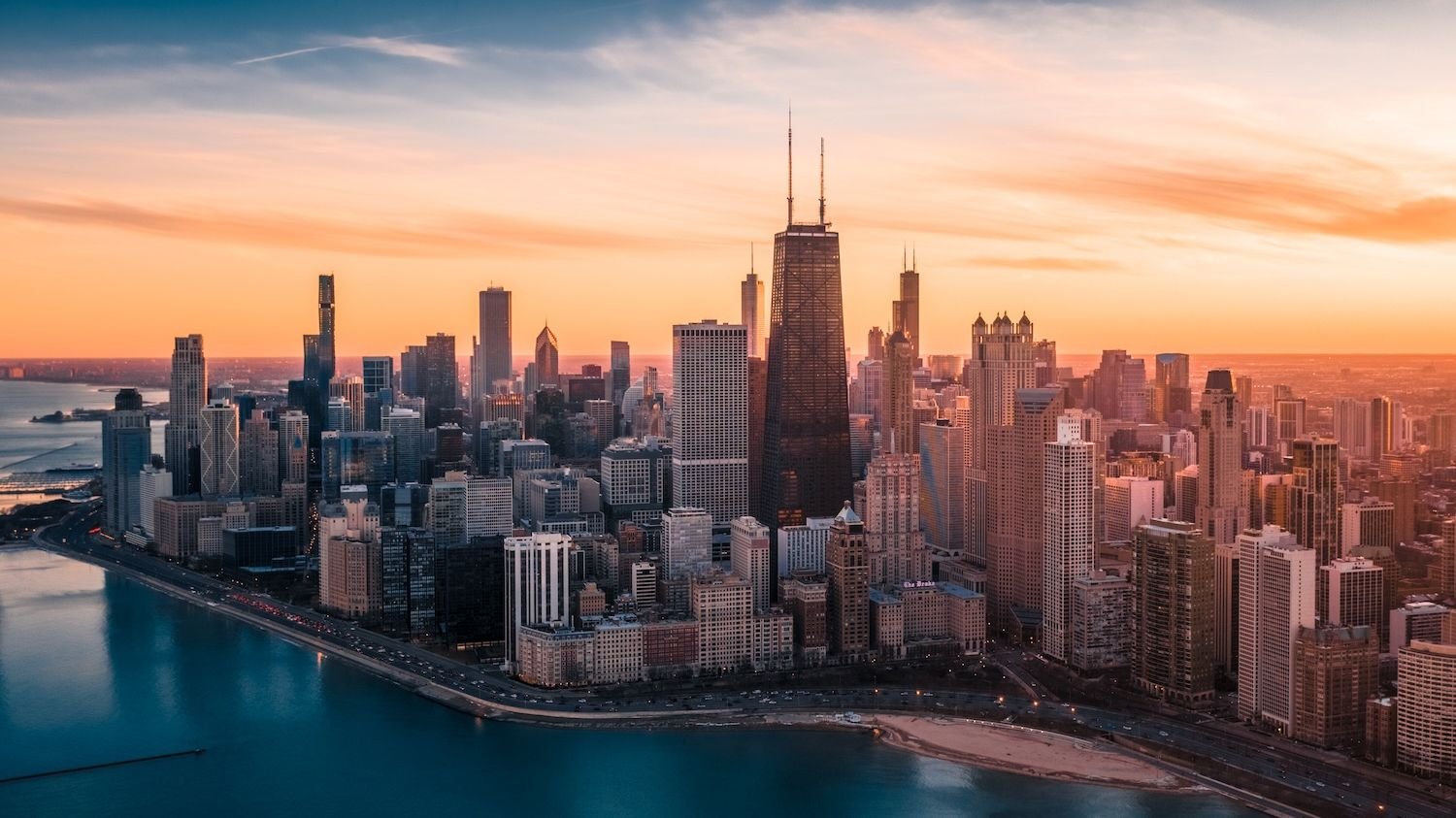 Panoramic view of Chicago from 360 CHICAGO Observation Deck