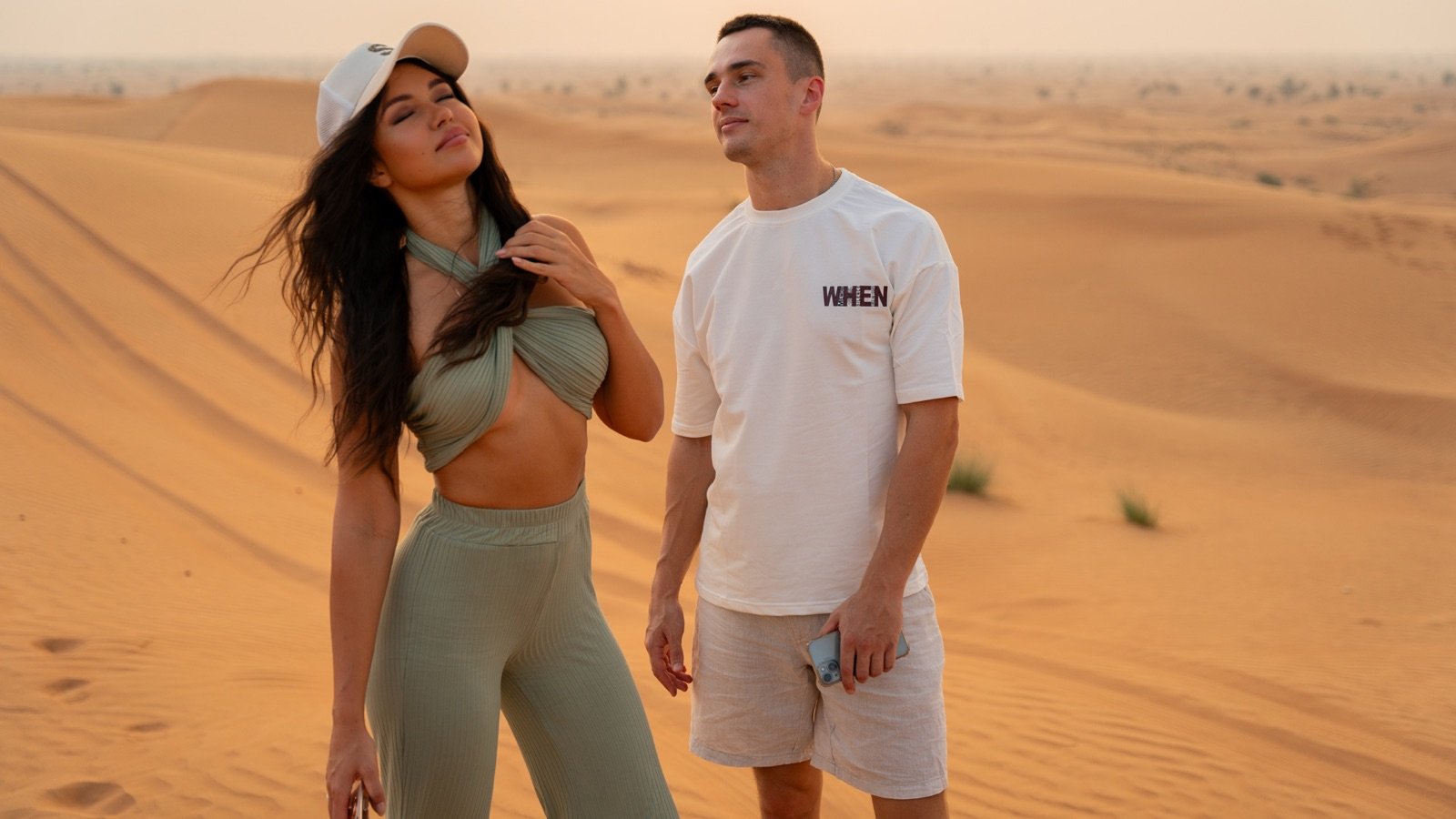 Sandboarding on golden dunes