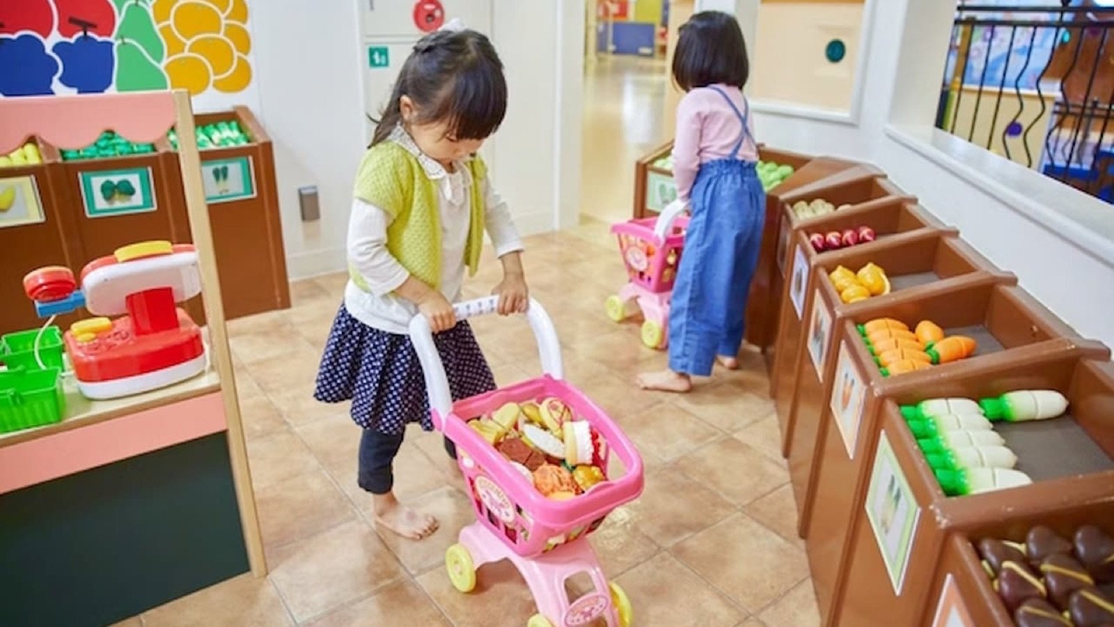 Imaginative pretend play area in Colorful Town at ASOBono!