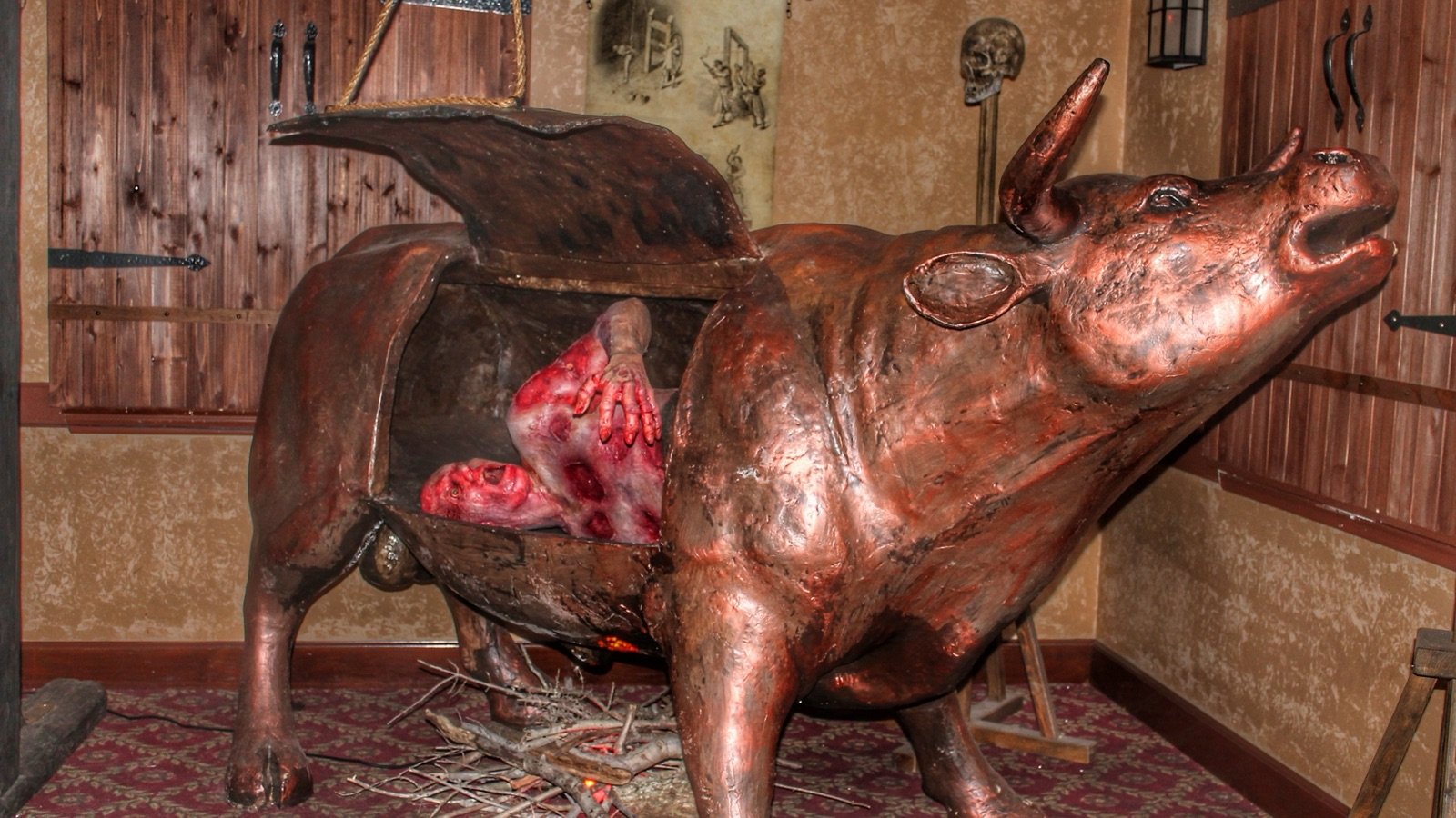 Over 100 unique historical torture devices in museum exhibit gallery