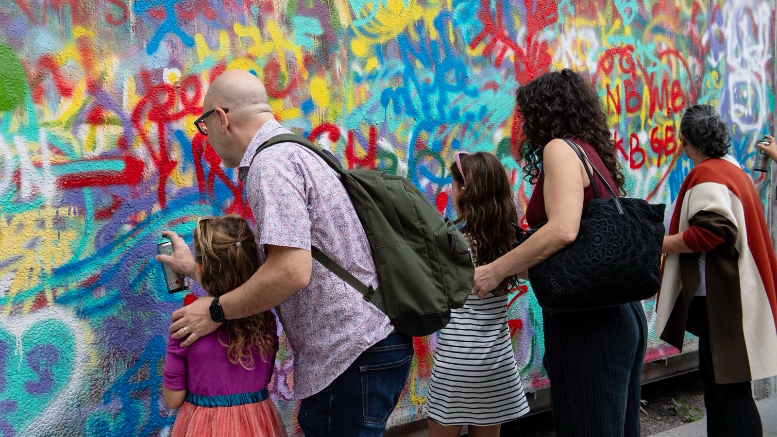 Contemporary urban art display inside Wynwood Walls gallery