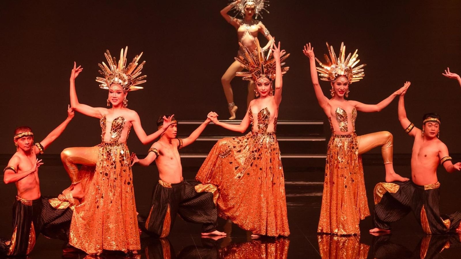 Transgender artists performing on stage at Bangkok Calypso Cabaret Show
