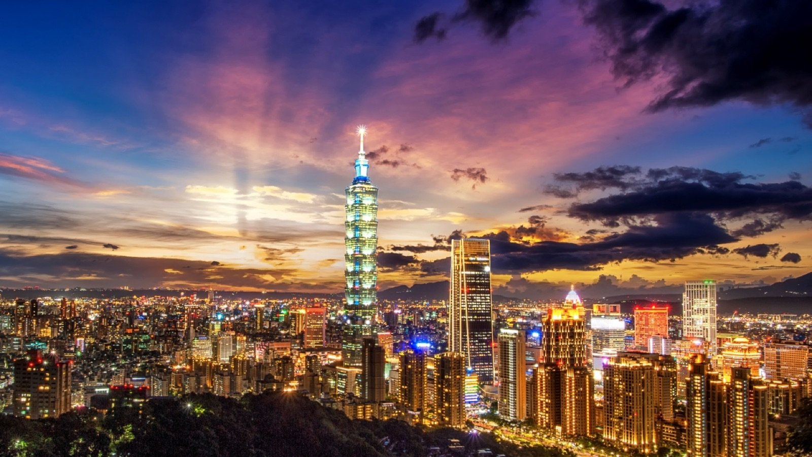 High-powered telescopes on the Taipei 101 observation deck