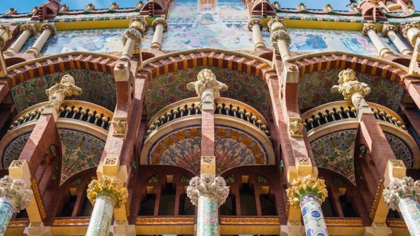 Interior view of the Palau de la Música Catalana concert hall in Barcelona