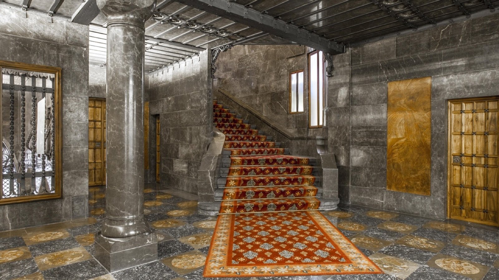 Historic interior room designed by Antoni Gaudí