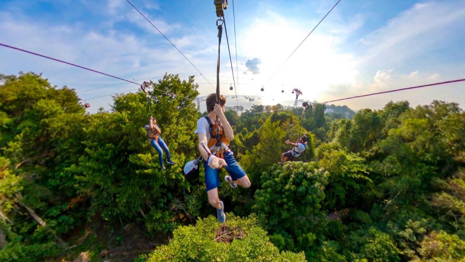 MegaZip zipline soaring 450 metres from Imbiah Hill to Siloso Beach