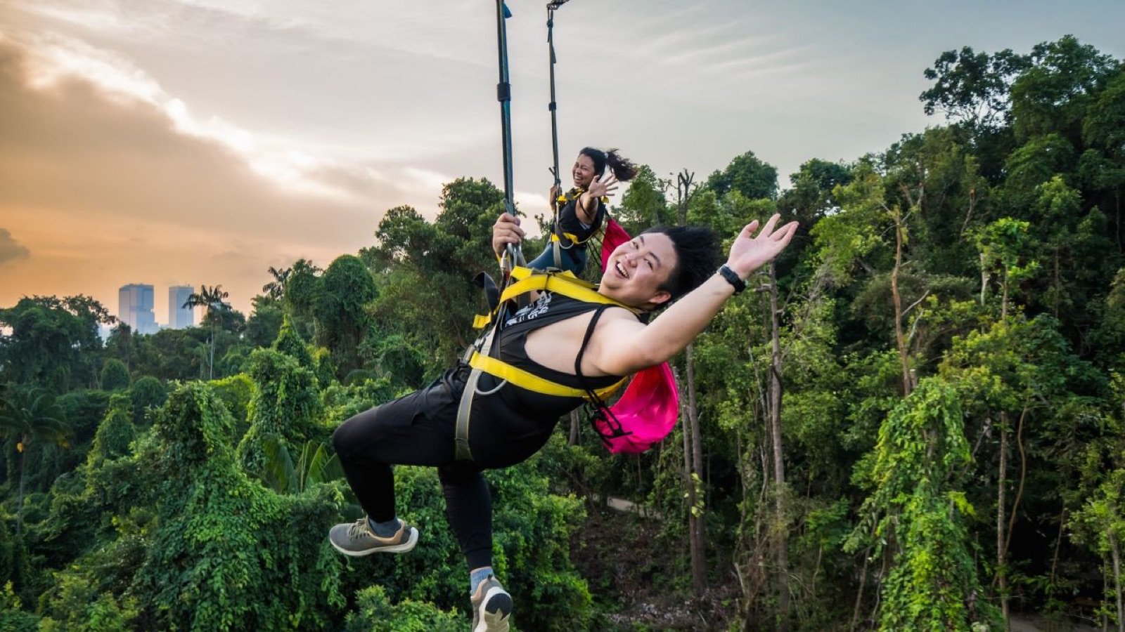 MegaClimb high ropes obstacle course set in Sentosa treetops