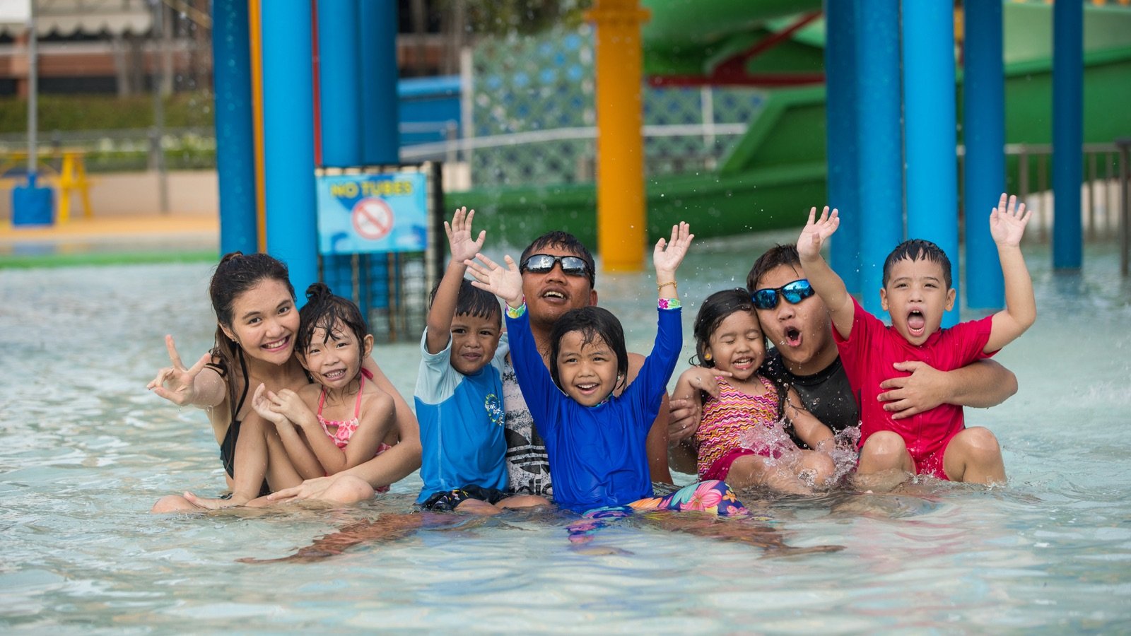 Water attractions and slides at Wild Wild Wet Downtown East