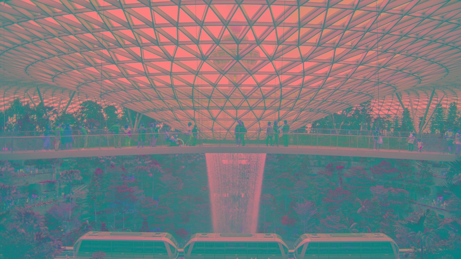 Canopy Bridge suspended 23 metres above the ground at Jewel Changi