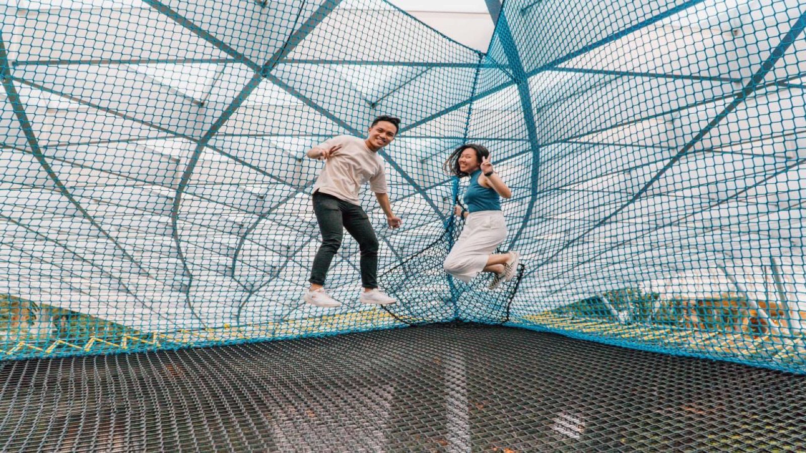 Manulife Sky Nets bouncing net at Jewel Changi Airport