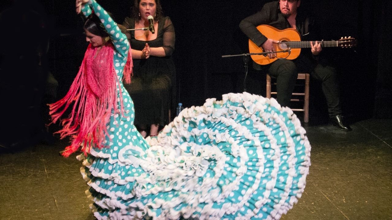 Flamenco dancers performing on stage
