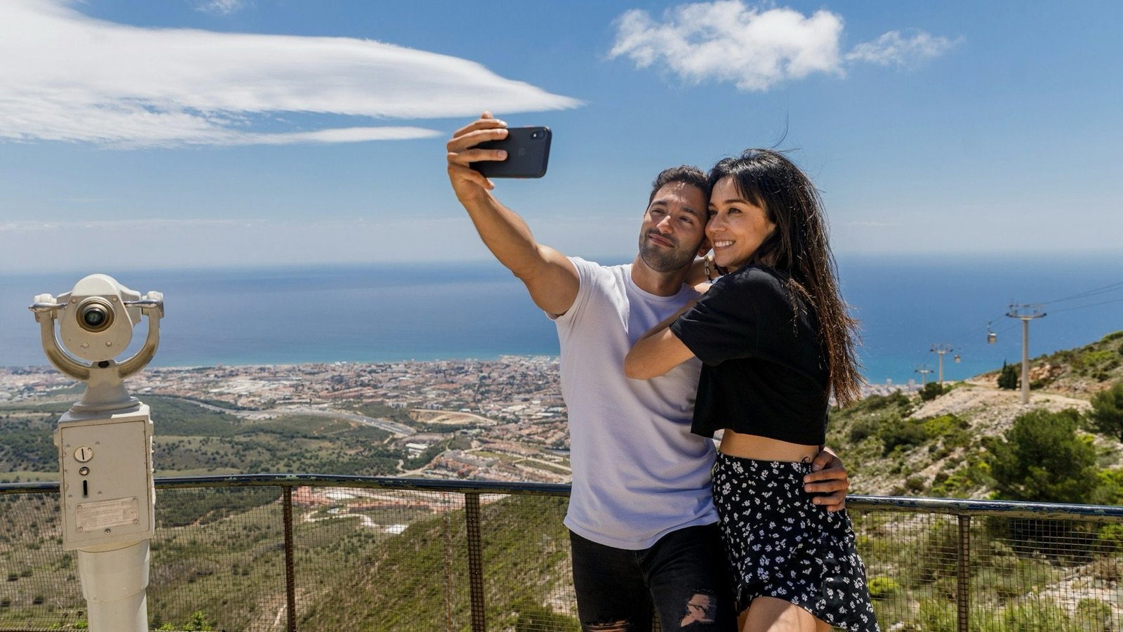 Panoramic view of the Mediterranean Sea from Mount Calamorro summit