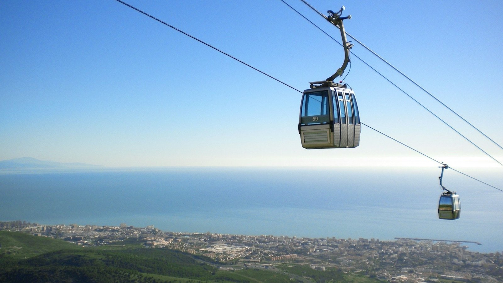 View towards Gibraltar and the African coastline from Mount Calamorro