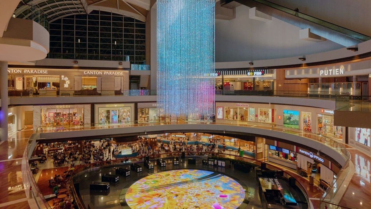 Digital flowers blooming on the floor