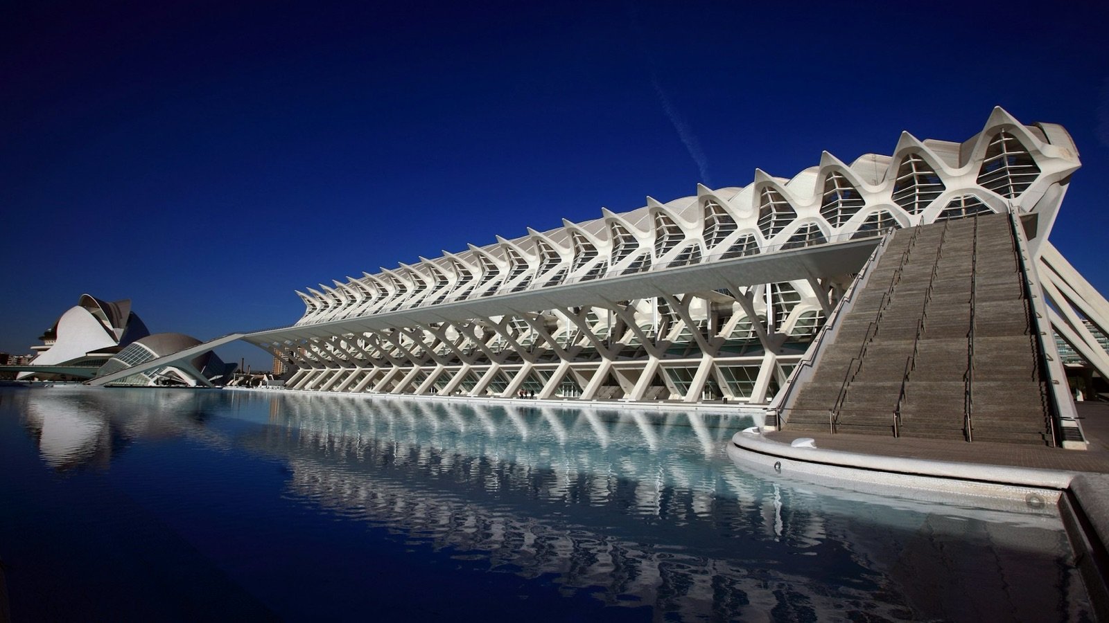 Exterior of Museu de les Ciències in the City of Arts and Sciences Valencia