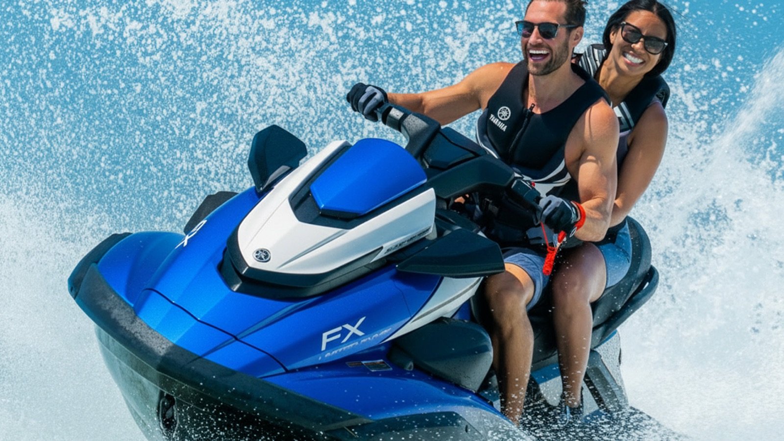Close-up of a Yamaha VXC jet ski at Dubai Harbour