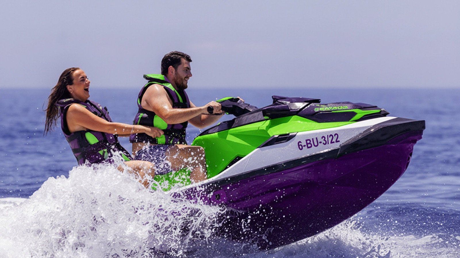 Instructor briefing a jet ski rider at Dubai Harbour Yacht Club