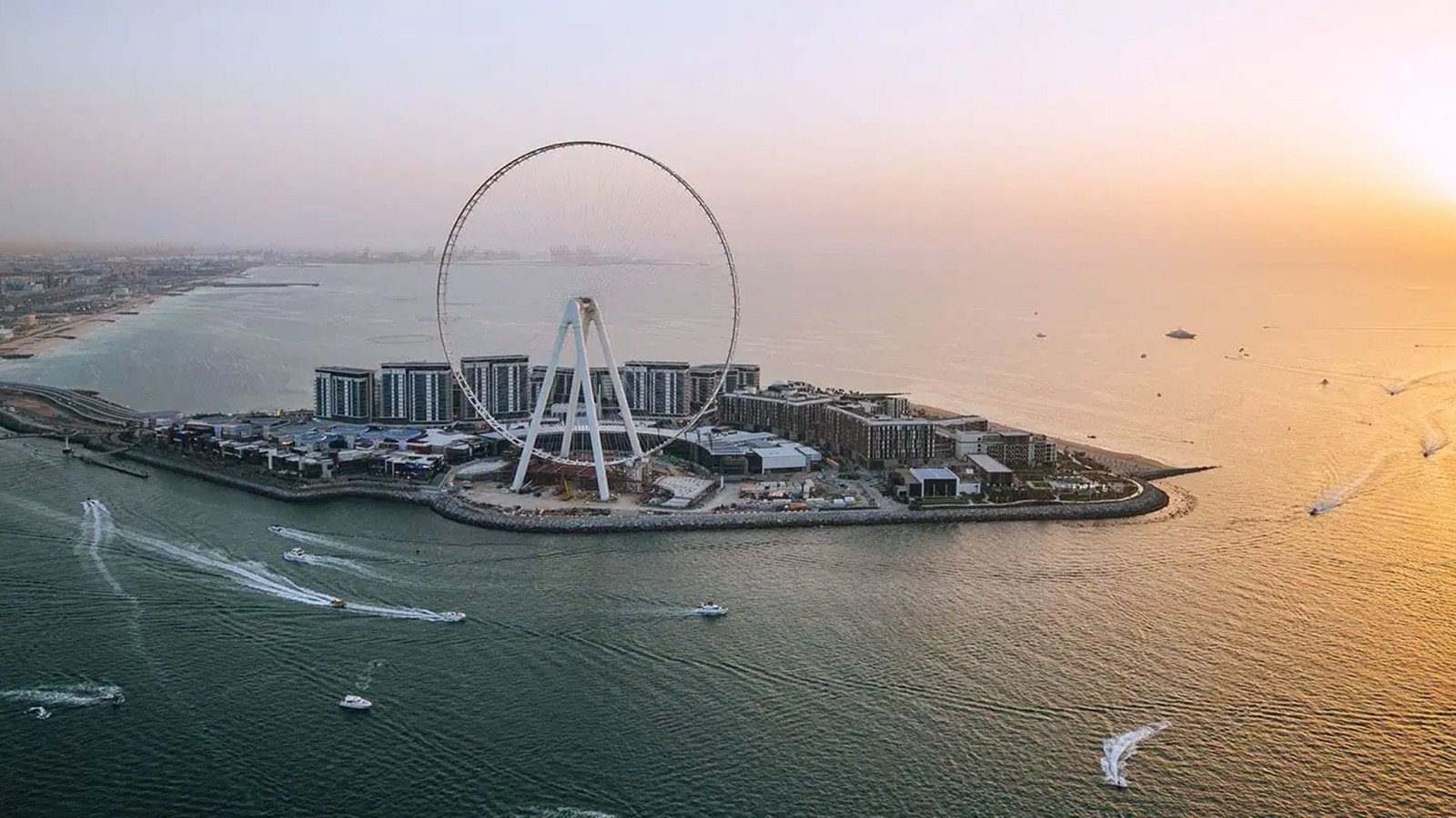 Drone footage capturing a jet ski ride near Ain Dubai