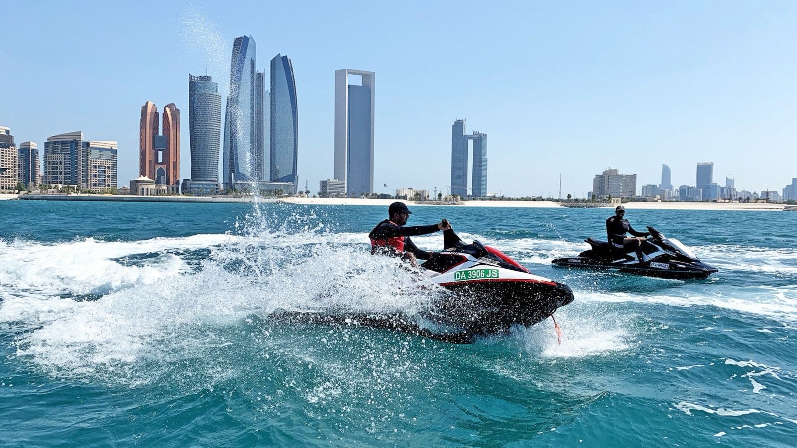 Emirates Palace view from jet ski