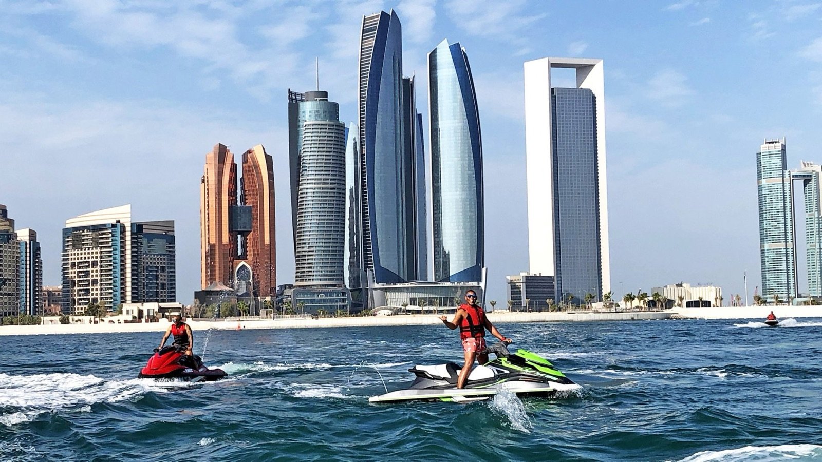 Abu Dhabi skyline from the Arabian Gulf