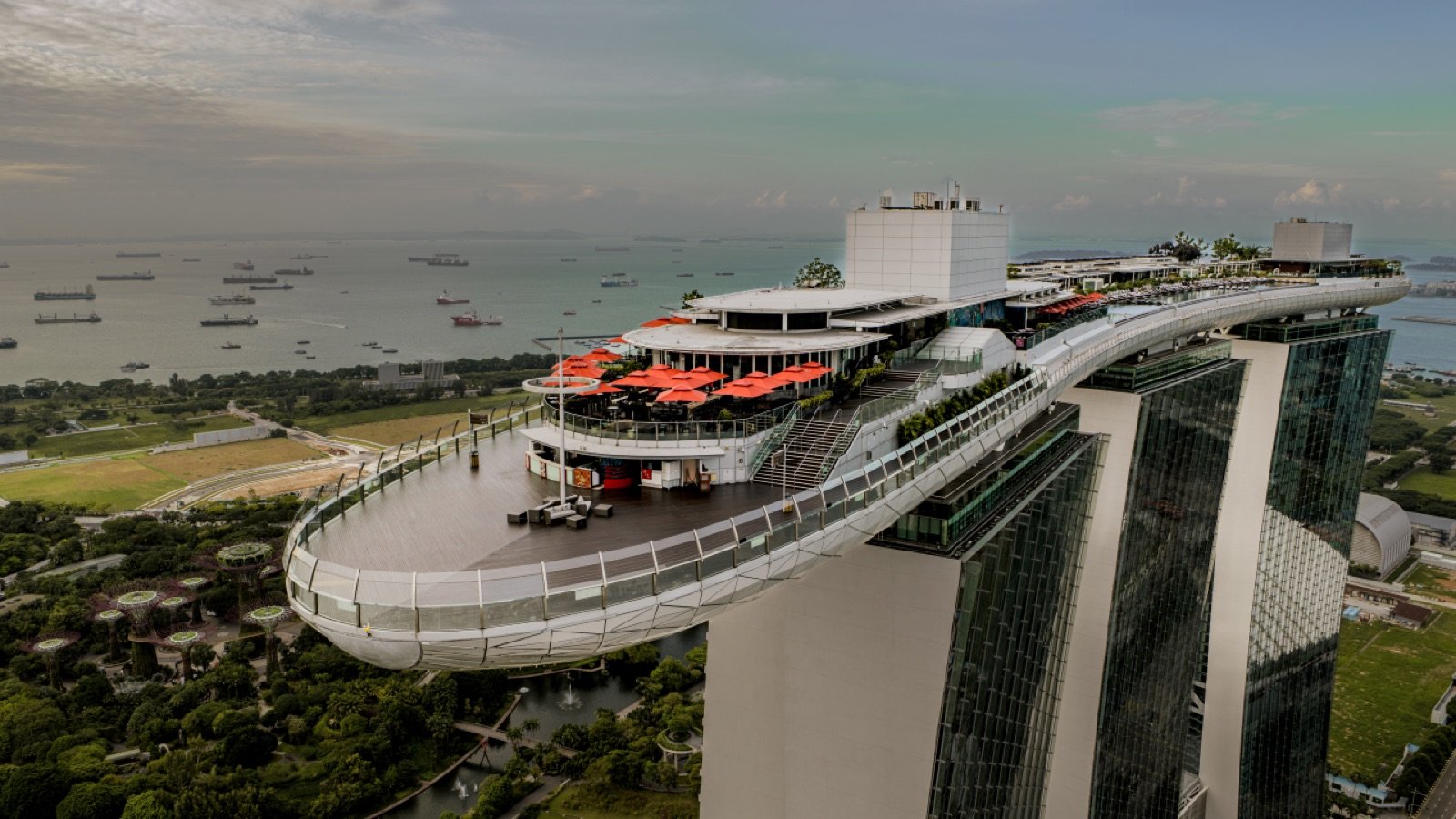 Supertree Grove and Gardens by the Bay viewed from level 56