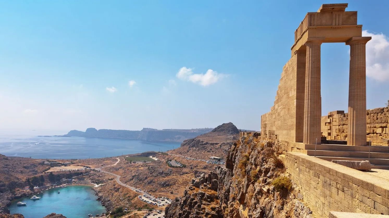 Ruins of the Temple of Athena Lindia at the summit