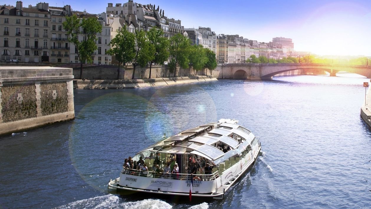 Batobus hop-on hop-off riverboat on the Seine in Paris