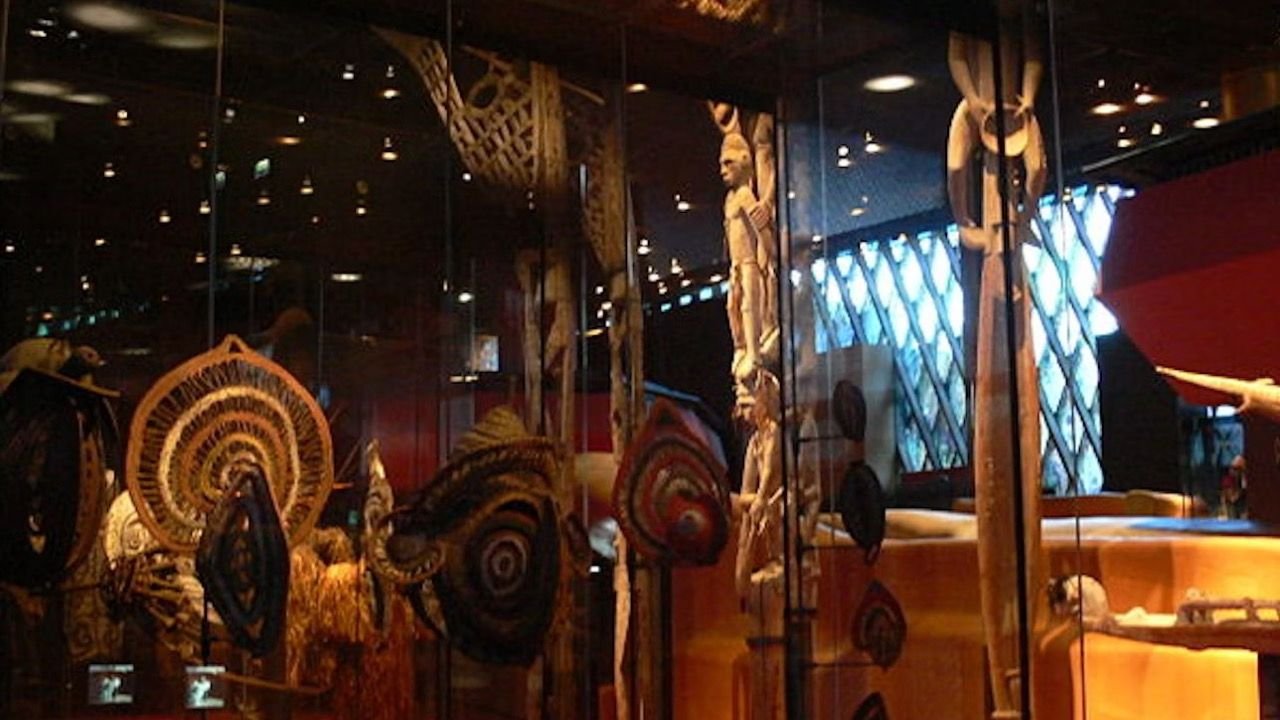 Traditional musical instruments and weapons collection
