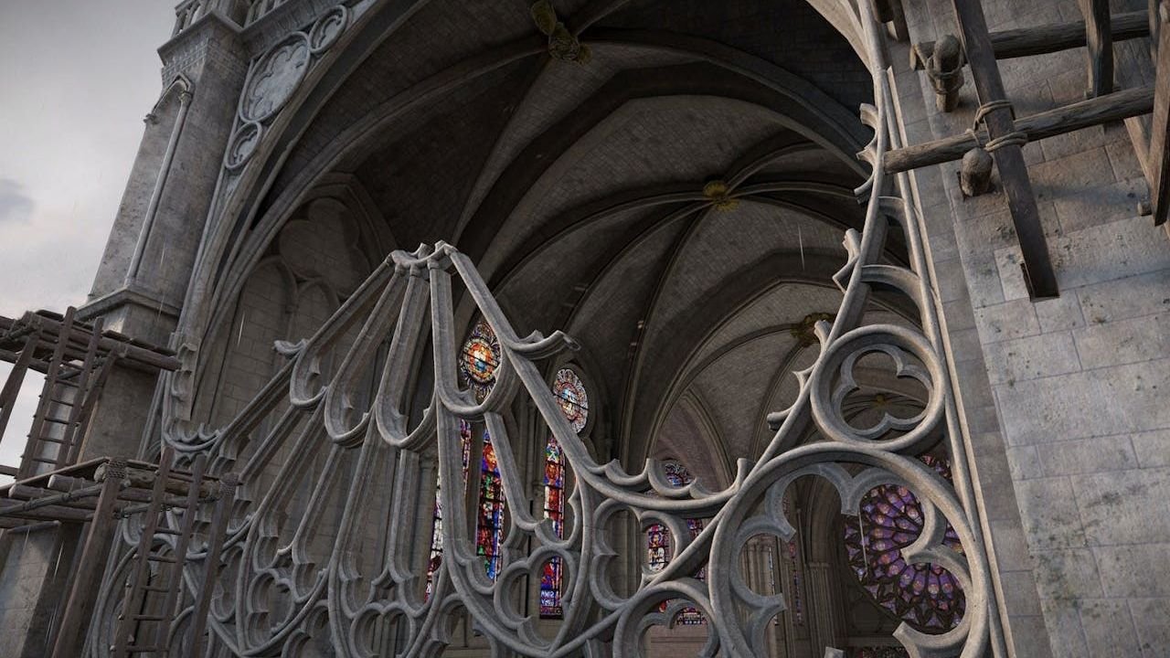 Digital visualization of medieval construction at Notre-Dame de Paris