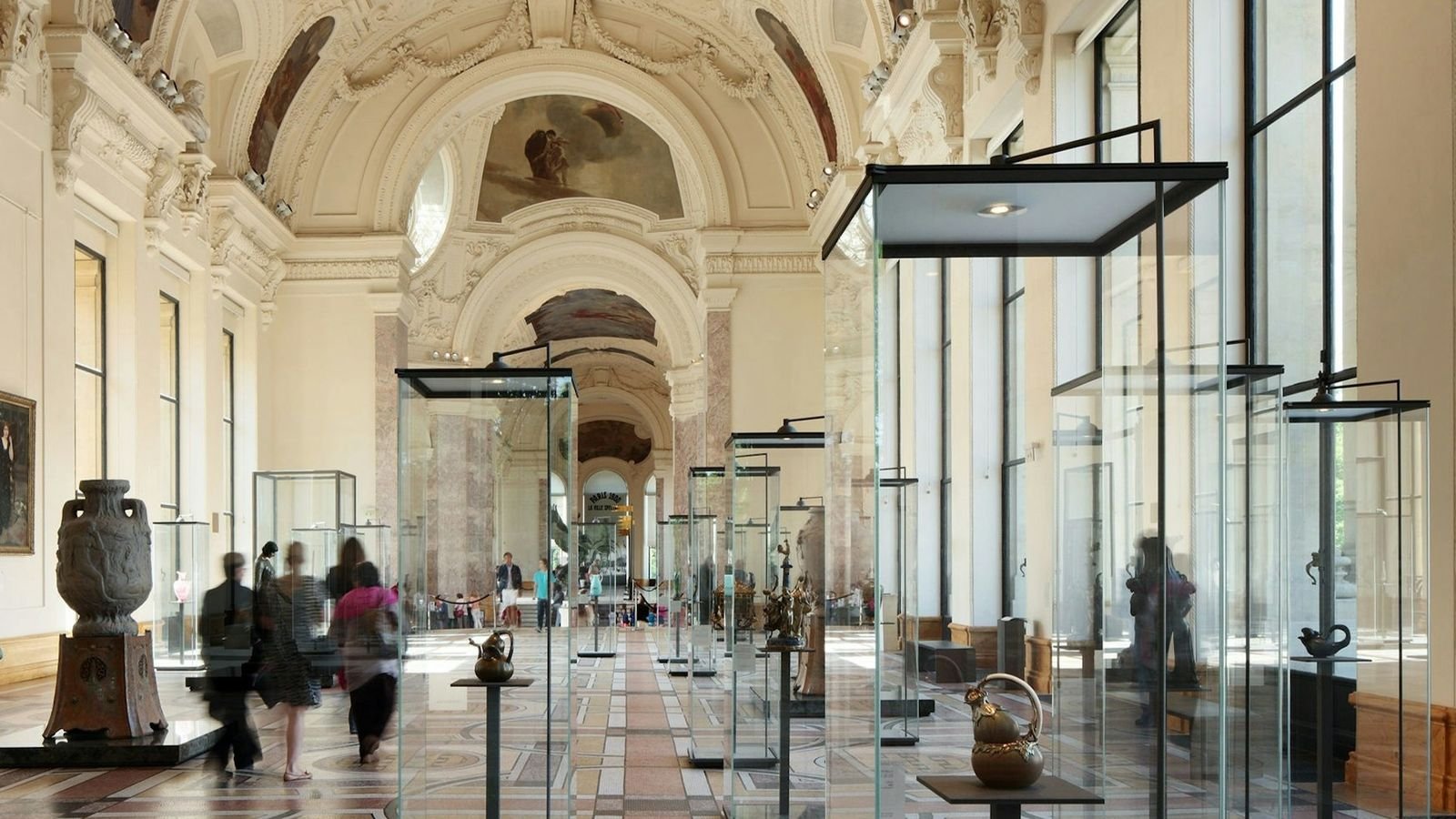 Portraits on display in the Artists' Faces exhibition