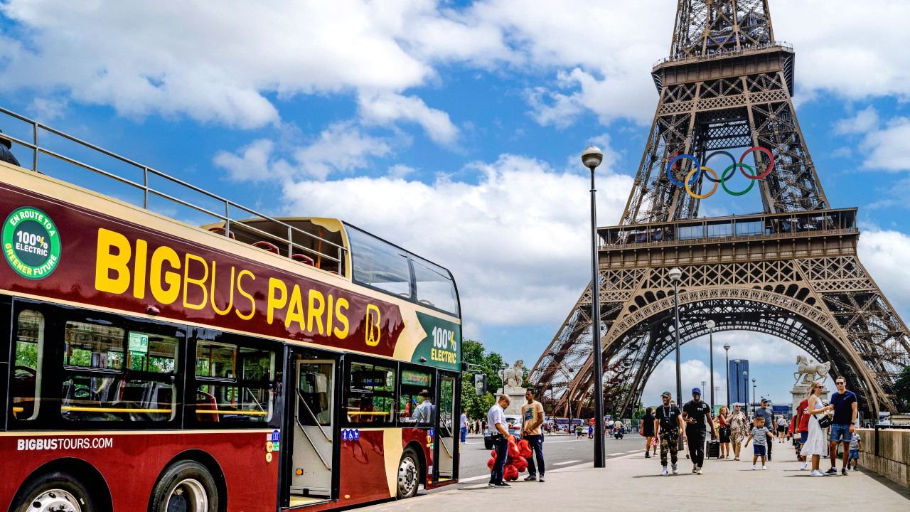 Big Bus open-top sightseeing bus in Paris