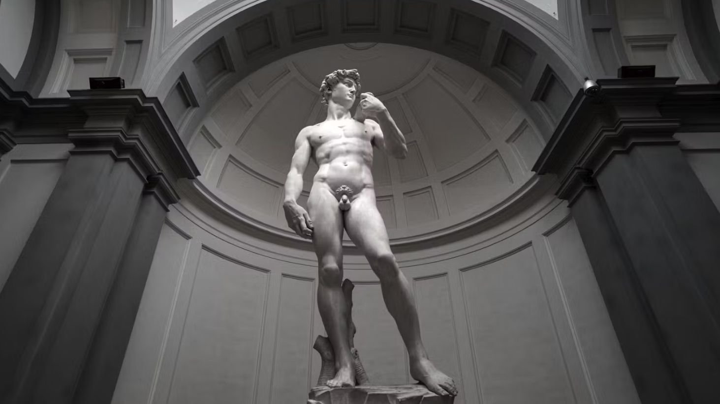 Michelangelo's David inside Accademia Gallery