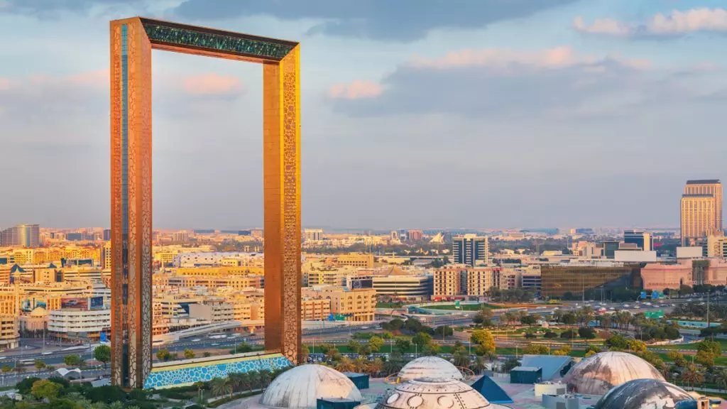 Dubai Frame tickets interior display and observation level