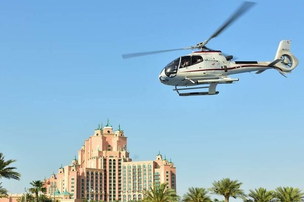 Helicopter Flight from the Palm Island Dubai